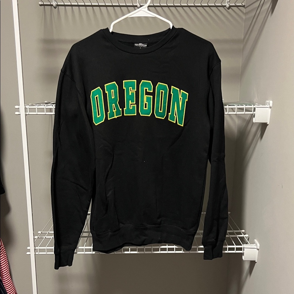 NWOT * Colosseum Black Crewneck with Green Twill Oregon Ducks - Size Small